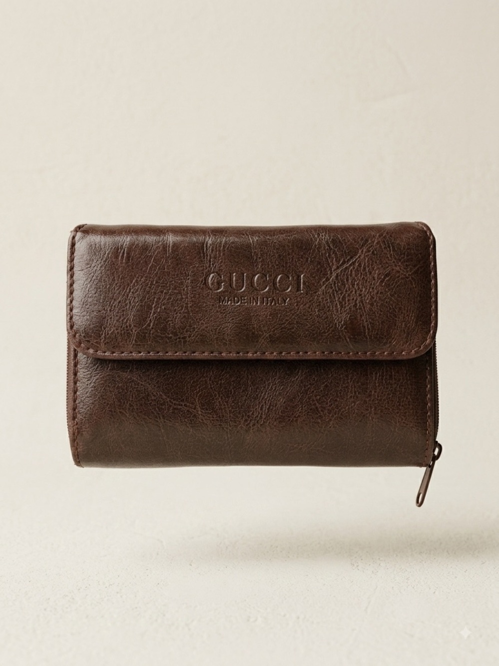 Gucci Dark Burgundy Leather  Card Holder & Wallet